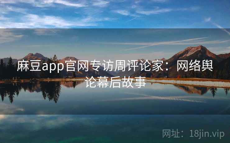 麻豆app官网专访周评论家：网络舆论幕后故事